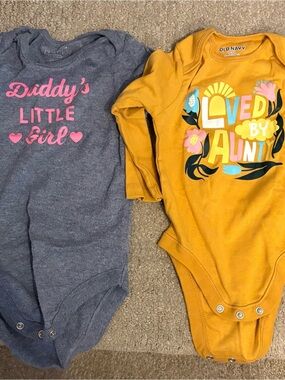 Free with any purchase - Old Navy Loved By Aunty Mustard Yellow Baby One-Piece